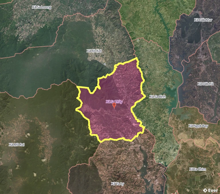 Bản đồ xã Sa Thầy, Quảng Ngãi sau sáp nhập