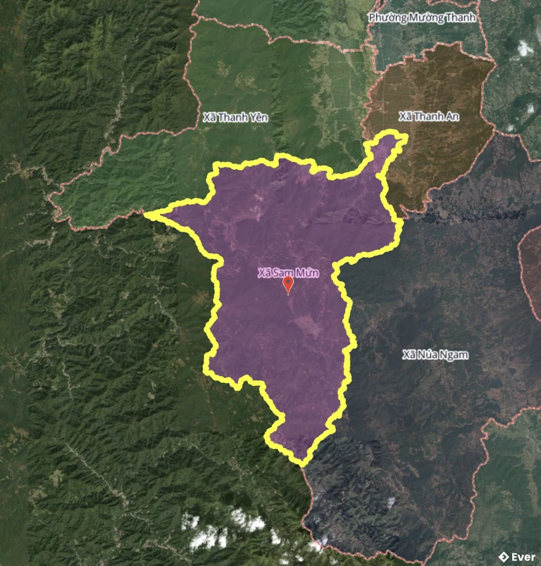 Bản đồ xã Sam Mứn sau sáp nhập