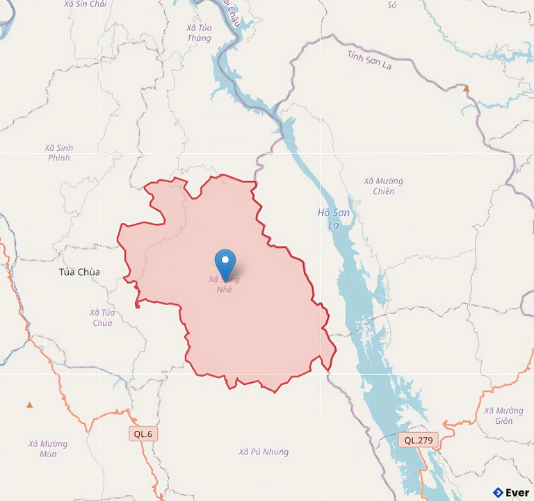 Bản đồ xã Sáng Nhè sau sáp nhập