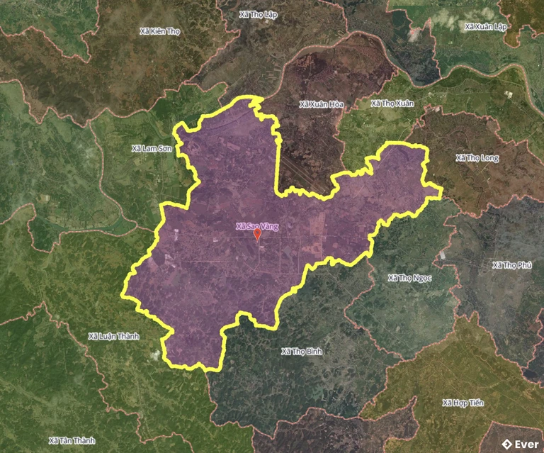 Bản đồ xã Sao Vàng, Thanh Hóa sau sáp nhập