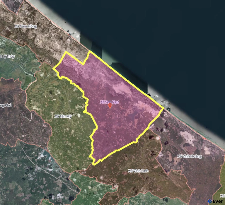 Bản đồ xã Sen Ngư, Quảng Trị sau sáp nhập