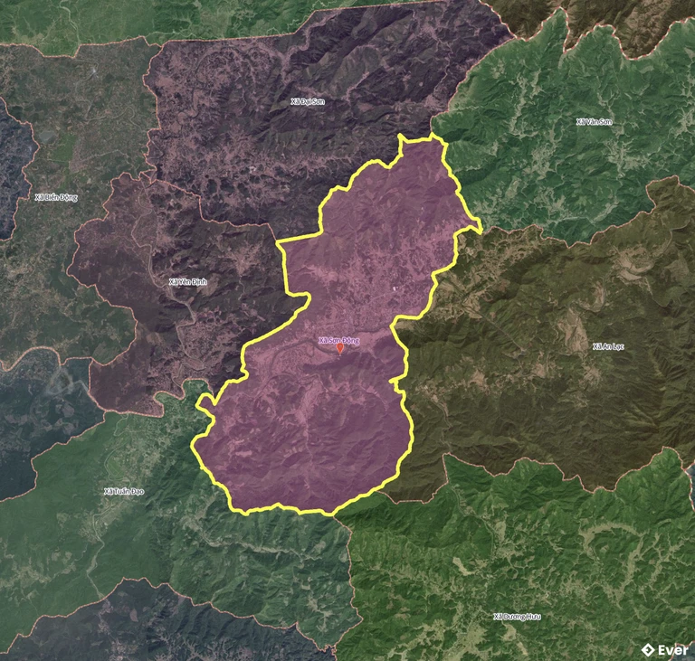 Bản đồ xã Sơn Động, Bắc Ninh sau sáp nhập