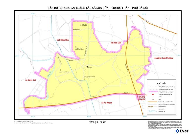 Bản đồ xã Sơn Đồng, Hà Nội sau sáp nhập