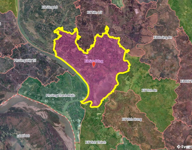 Bản đồ xã Sơn Đông, Phú Thọ sau sáp nhập