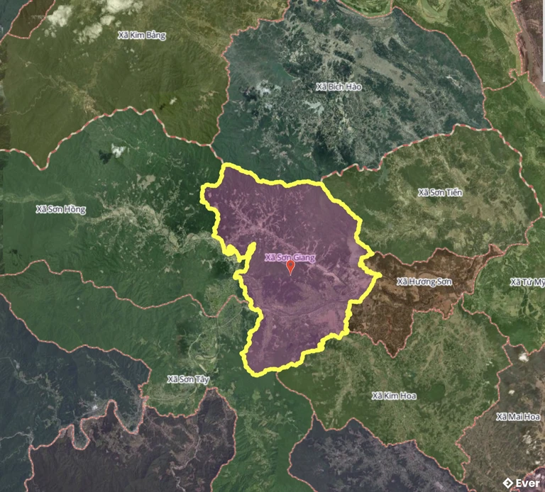 Bản đồ xã Sơn Giang, Hà Tĩnh sau sáp nhập