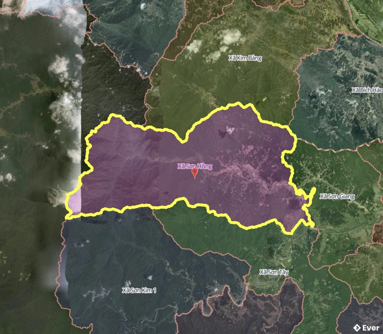 Bản đồ xã Sơn Hồng, Hà Tĩnh sau sáp nhập