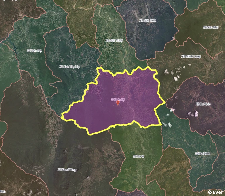 Bản đồ xã Sơn Kỳ, Quảng Ngãi sau sáp nhập