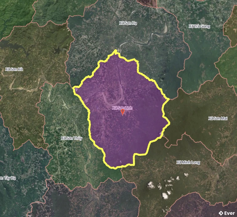 Bản đồ xã Sơn Linh, Quảng Ngãi sau sáp nhập