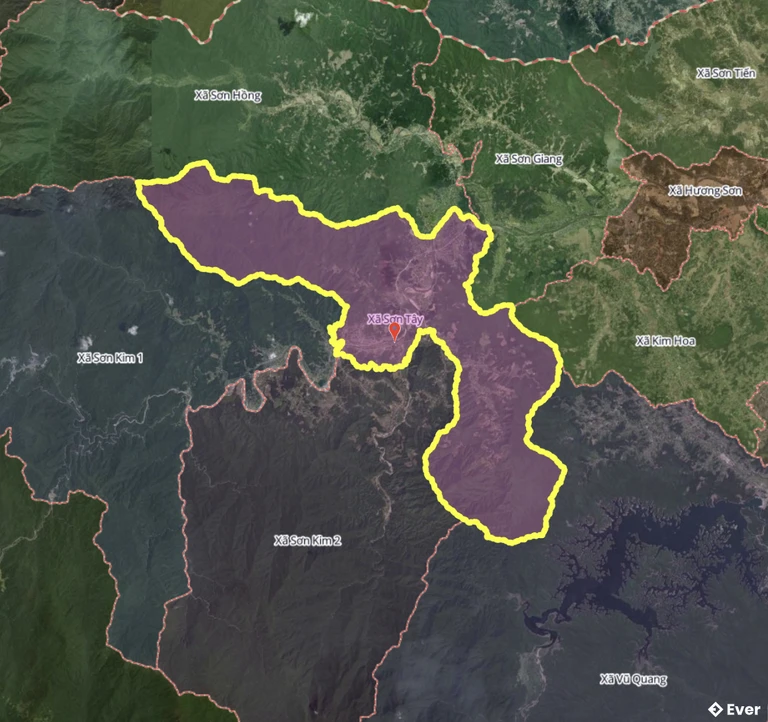 Bản đồ xã Sơn Tây, Hà Tĩnh sau sáp nhập