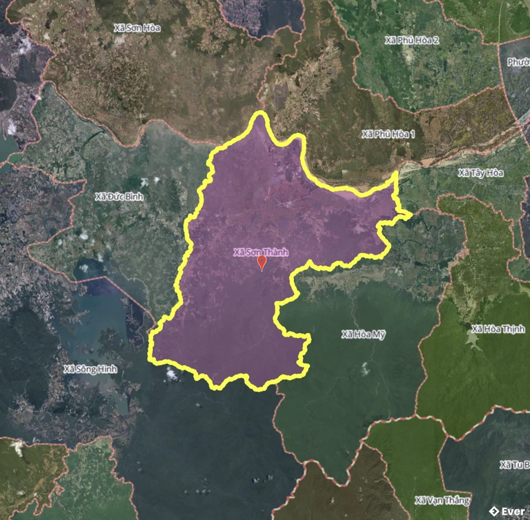 Bản đồ xã Sơn Thành, Đắk Lắk sau sáp nhập