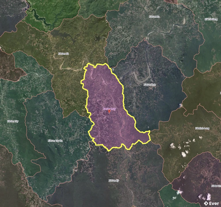 Bản đồ xã Sơn Thủy, Quảng Ngãi sau sáp nhập