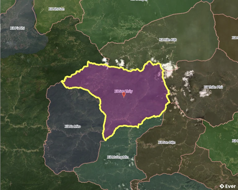 Bản đồ xã Sơn Thủy, Thanh Hóa sau sáp nhập