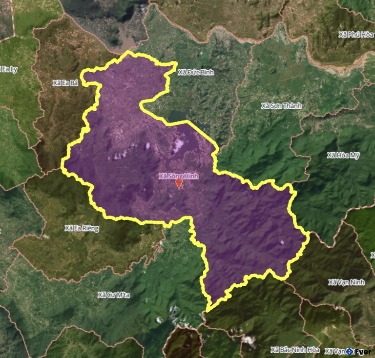 Bản đồ xã Sông Hinh, Đắk Lắk sau sáp nhập