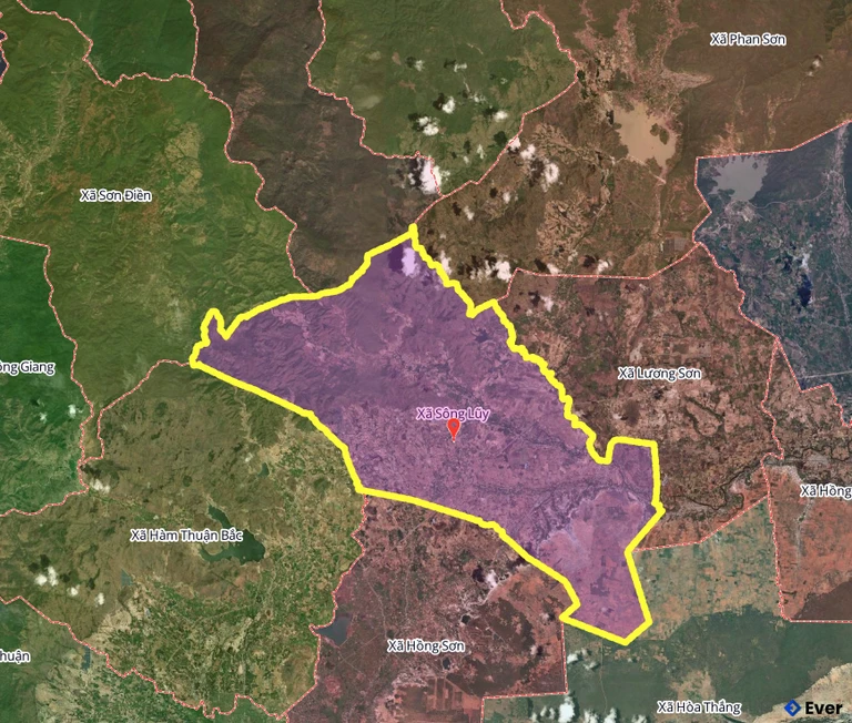 Bản đồ xã Sông Lũy, Lâm Đồng sau sáp nhập