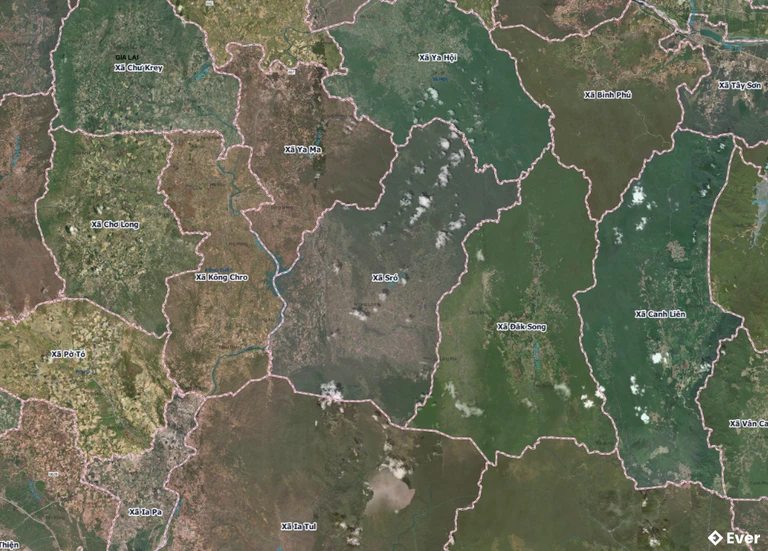 Bản đồ xã Sró, Gia Lai sau sáp nhập