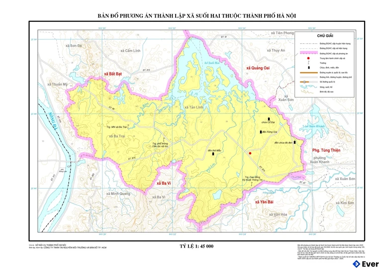 Bản đồ xã Suối Hai, Hà Nội sau sáp nhập