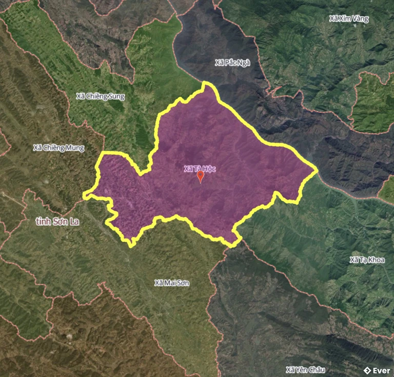 Bản đồ xã Tà Hộc, Sơn La sau sáp nhập