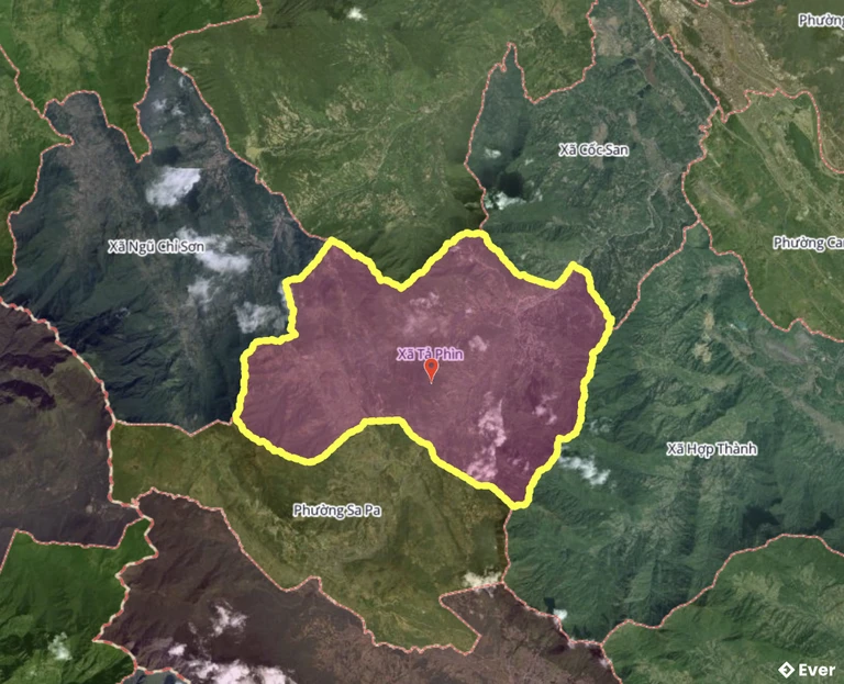 Bản đồ xã Tả Phìn, Lào Cai