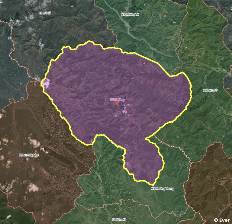 Bản đồ xã Tà Tổng sau sáp nhập