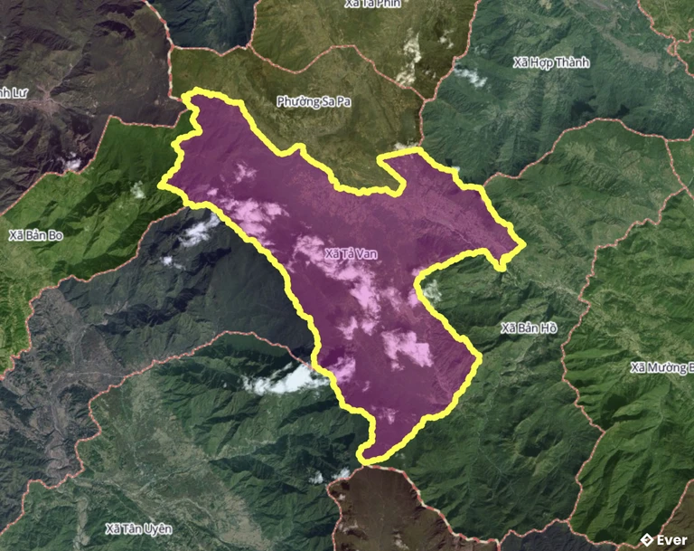 Bản đồ xã Tả Van, Lào Cai sau sáp nhập