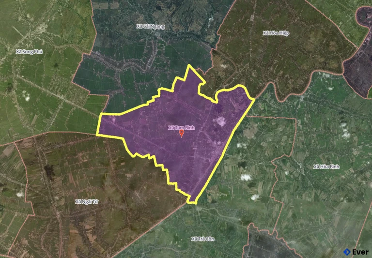 Bản đồ xã Tam Bình, Vĩnh Long sau sáp nhập