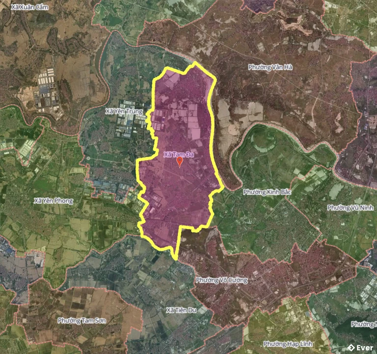 Bản đồ xã Tam Đa, Bắc Ninh sau sáp nhập