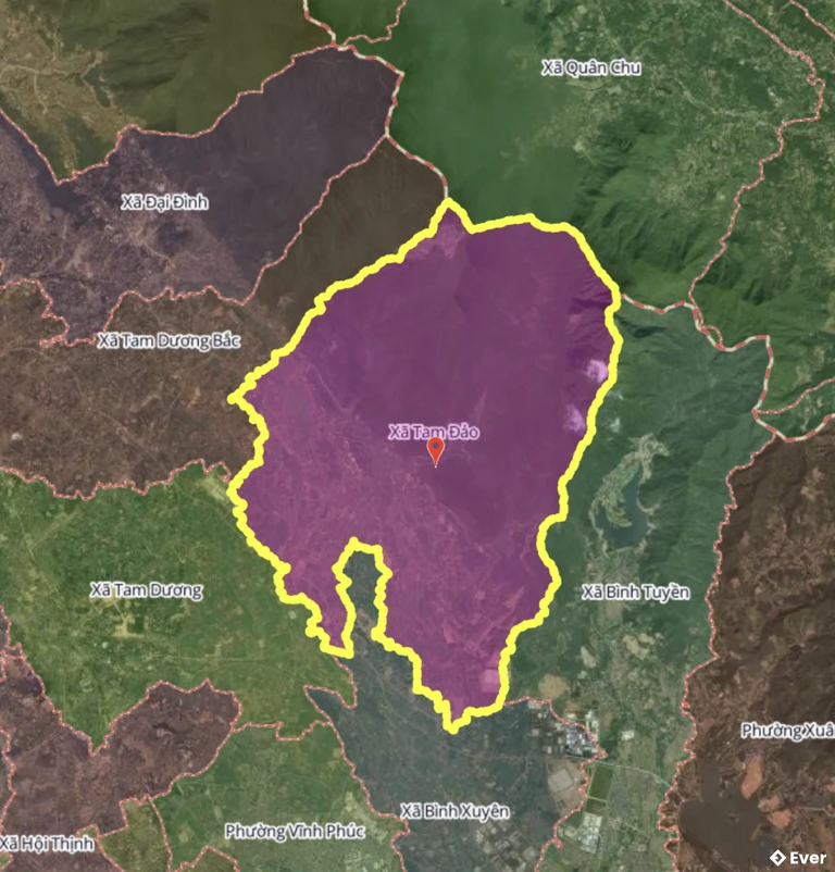 Bản đồ xã Tam Đảo, Phú Thọ sau sáp nhập