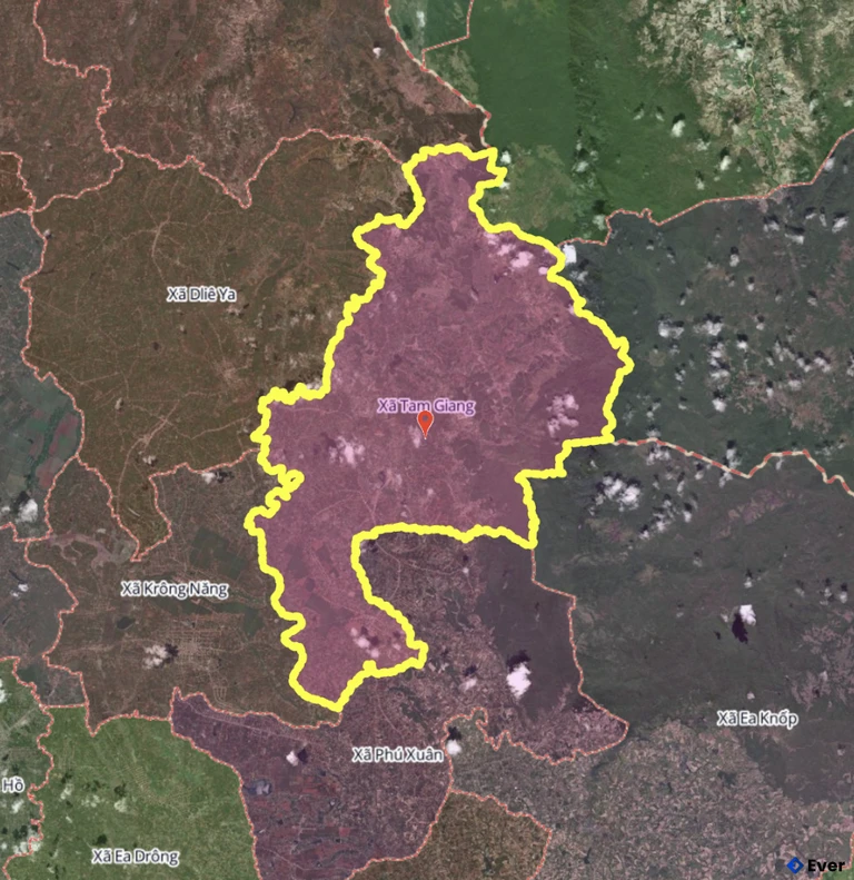 Bản đồ xã Tam Giang, Đắk Lắk sau sáp nhập