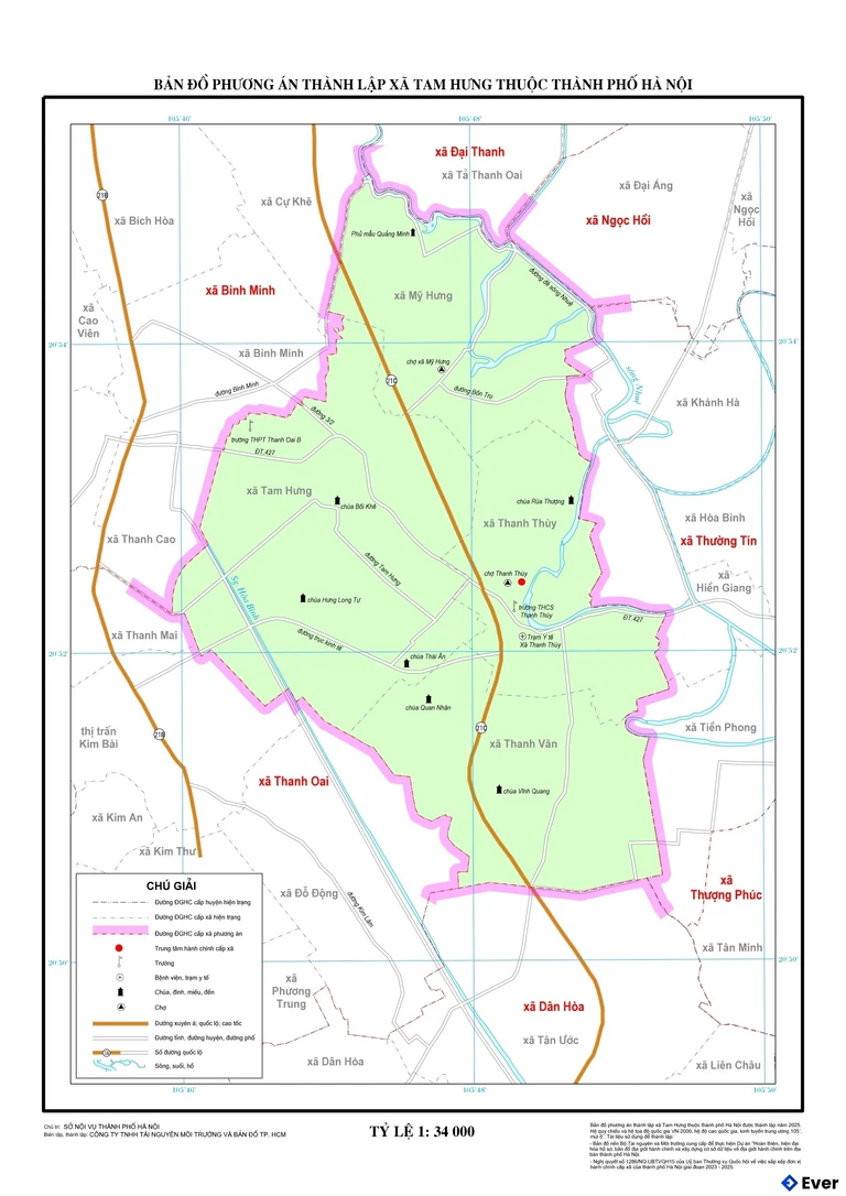 Bản đồ xã Tam Hưng, Hà Nội sau sáp nhập
