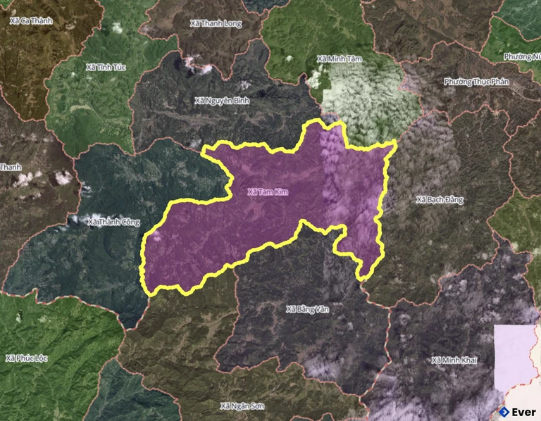 Bản đồ xã Tam Kim, Cao Bằng sau sáp nhập