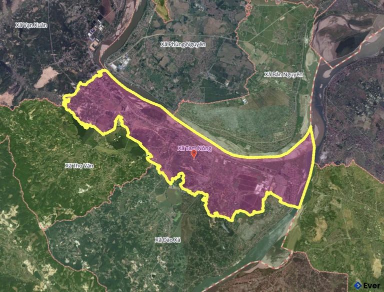 Bản đồ xã Tam Nông, Phú Thọ sau sáp nhập