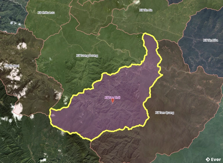 Bản đồ xã Tam Thái, Nghệ An sau sáp nhập