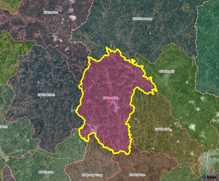 Bản đồ xã Tam Tiến, Bắc Ninh sau sáp nhập