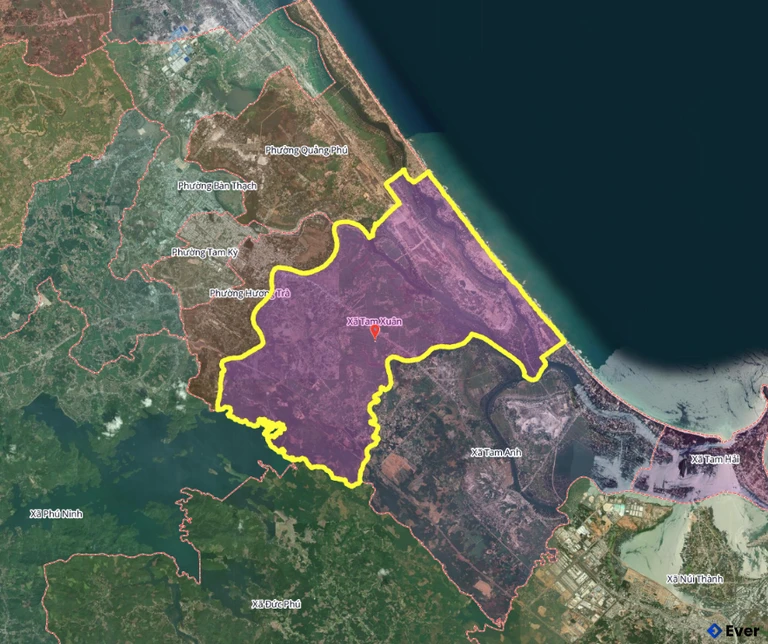 Bản đồ xã Tam Xuân, Đà Nẵng sau sáp nhập