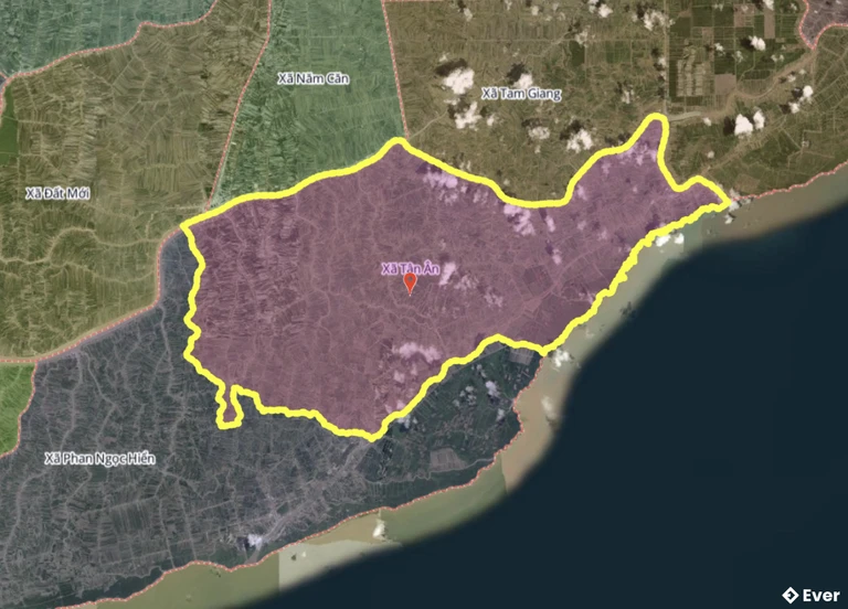 Bản đồ xã Tân Ân, Cà Mau sau sáp nhập