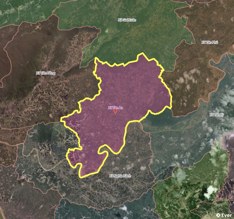 Bản đồ xã Tân An, Nghệ An sau sáp nhập