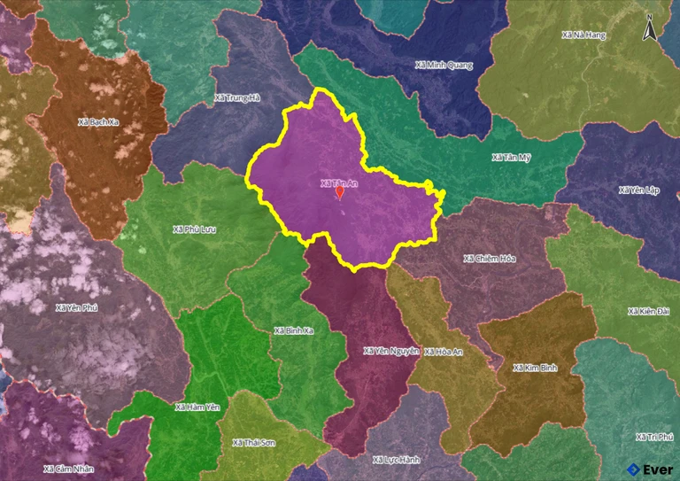 Bản đồ xã Tân An, Tuyên Quang sau sáp nhập