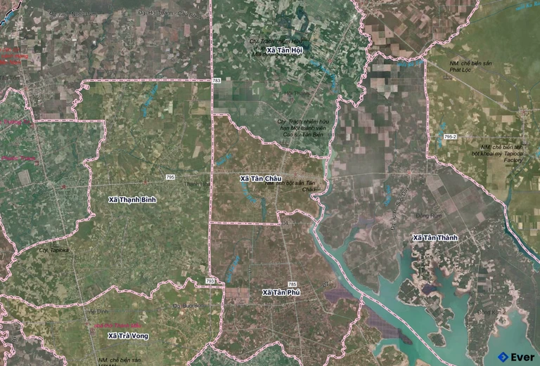 Bản đồ xã Tân Châu, Tây Ninh sau sáp nhập