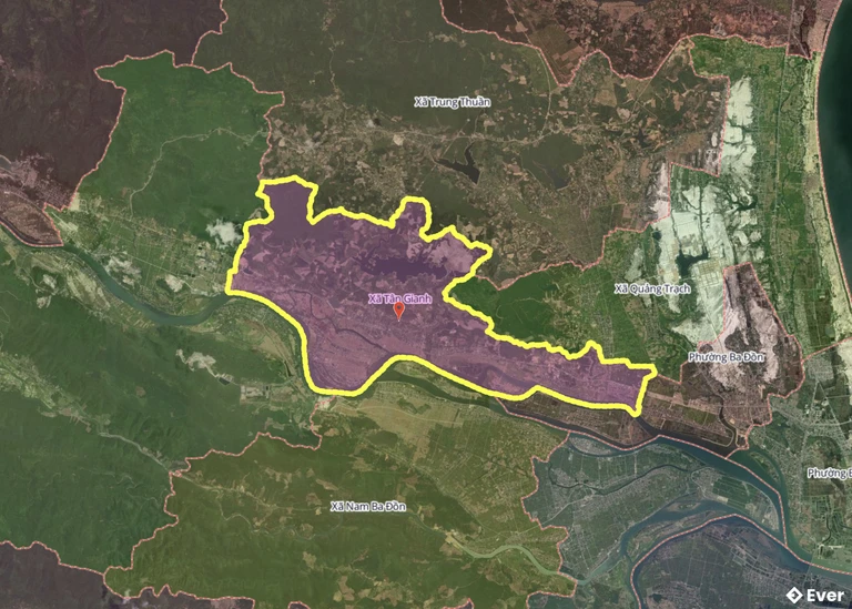 Bản đồ xã Tân Gianh, Quảng Trị sau sáp nhập