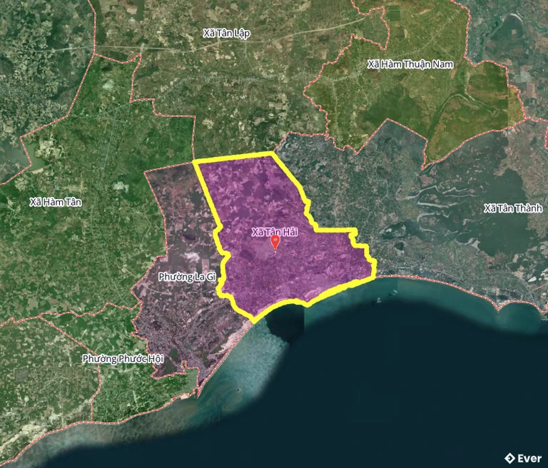 Bản đồ xã Tân Hải, Lâm Đồng sau sáp nhập