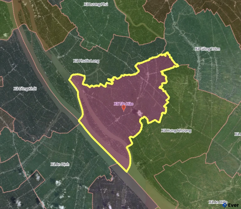 Bản đồ xã Tân Hào, Vĩnh Long sau sáp nhập