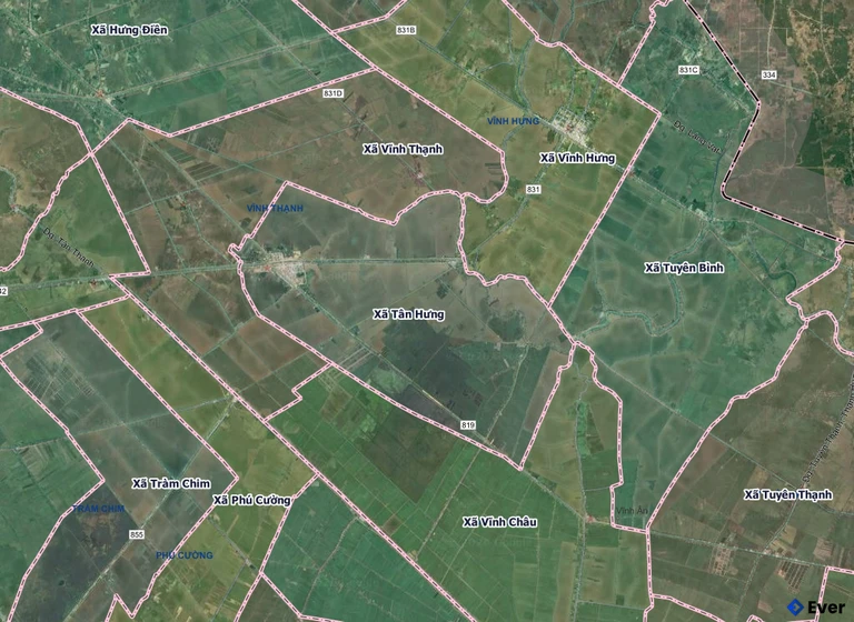 Bản đồ xã Tân Hưng, Tây Ninh sau sáp nhập