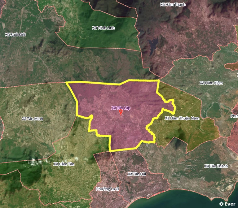 Bản đồ xã Tân Lập, Lâm Đồng sau sáp nhập