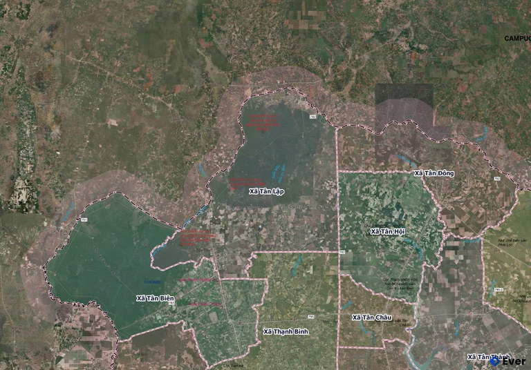 Bản đồ xã Tân Lập, Tây Ninh sau sáp nhập