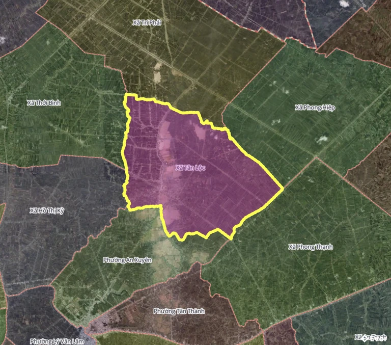 Bản đồ xã Tân Lộc, Cà Mau sau sáp nhập