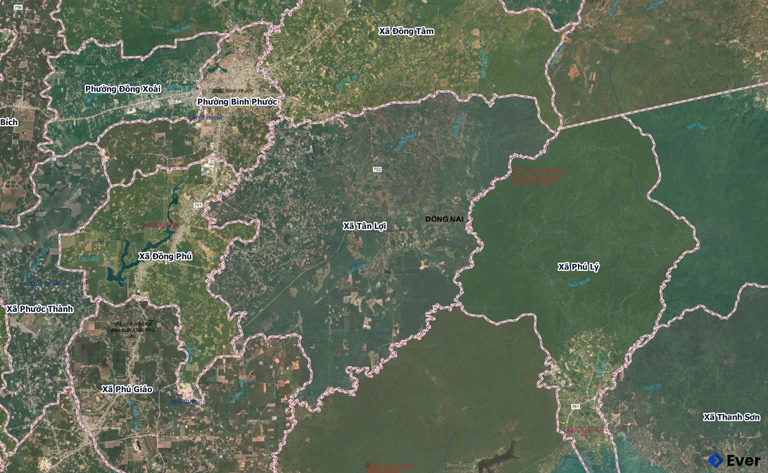 Bản đồ xã Tân Lợi, Đồng Nai sau sáp nhập