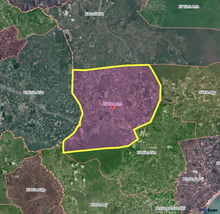 Bản đồ xã Tân Minh, Lâm Đồng sau sáp nhập