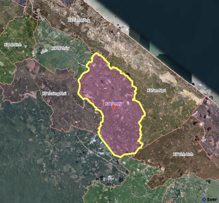 Bản đồ xã Tân Mỹ, Quảng Trị sau sáp nhập