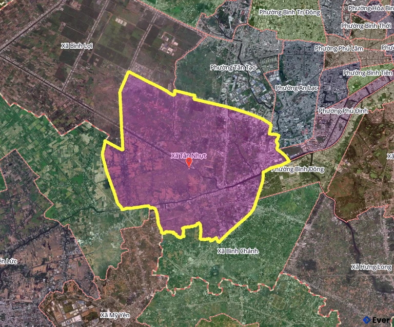 Bản đồ xã Tân Nhựt, thành phố Hồ Chí Minh sau sáp nhập