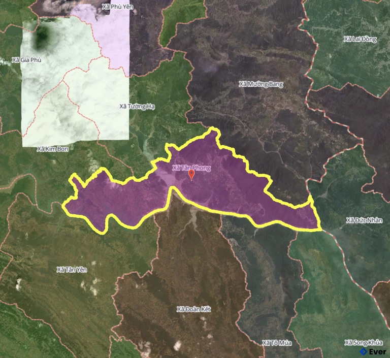 Bản đồ xã Tân Phong, Sơn La sau sáp nhập